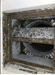 Deteriorated duct opening before restoration