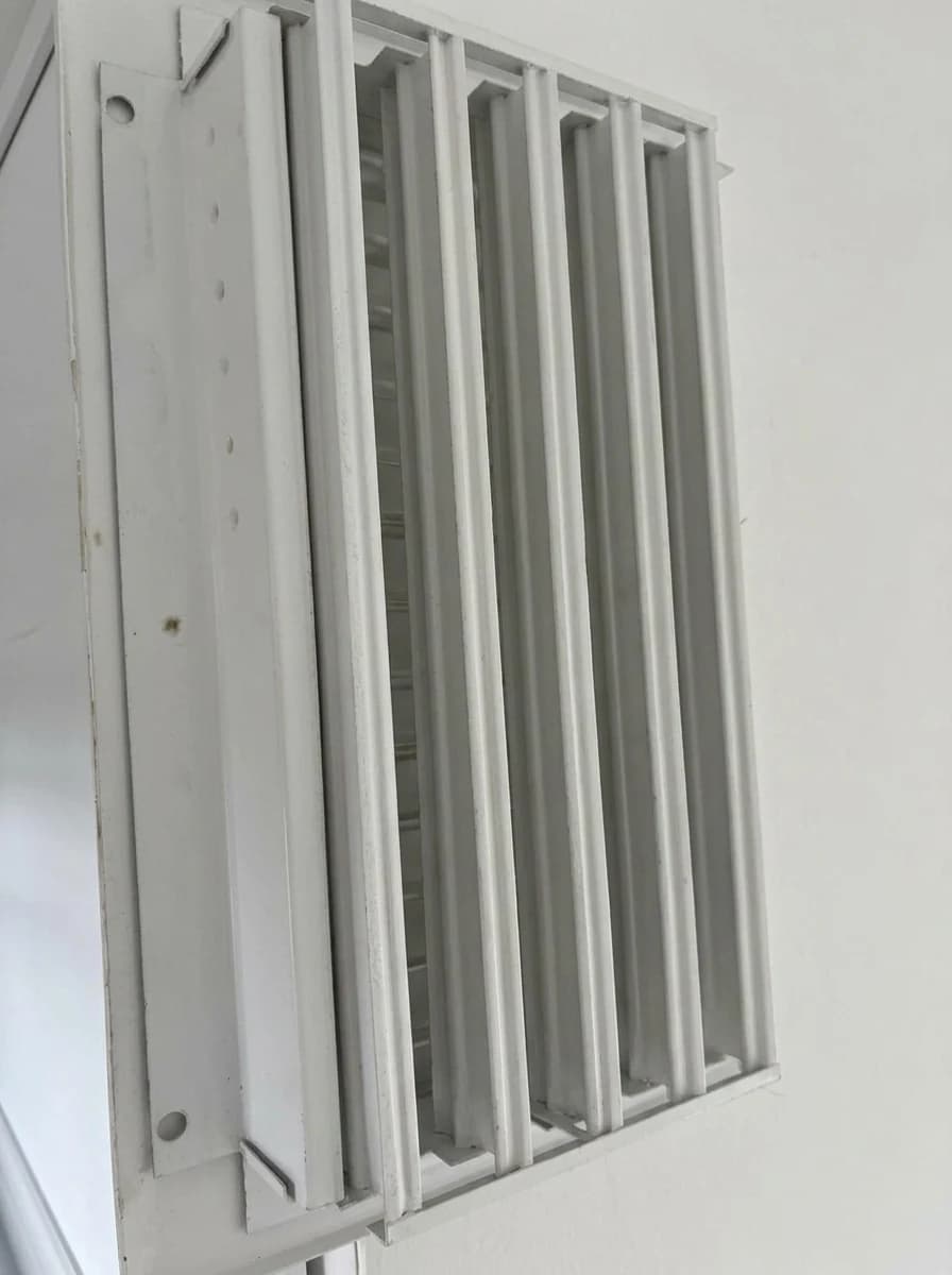 The same rectangular supply register after cleaning