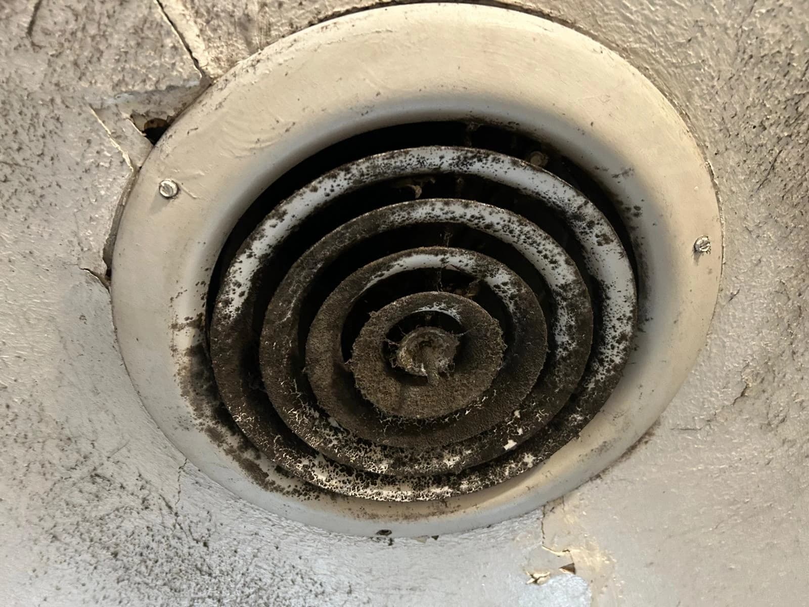 Round supply diffuser before cleaning